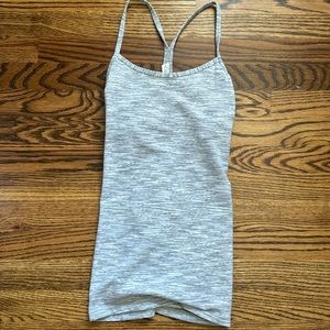 Lululemon grey and white striped tank top